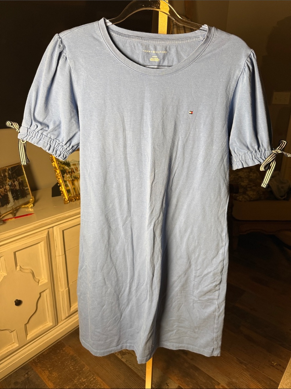Tommy Hilfiger Light Blue Puff Sleeve Casual Dress